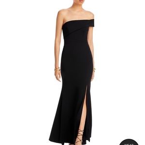Laundry by Shelli Segal black formal one shoulder gown